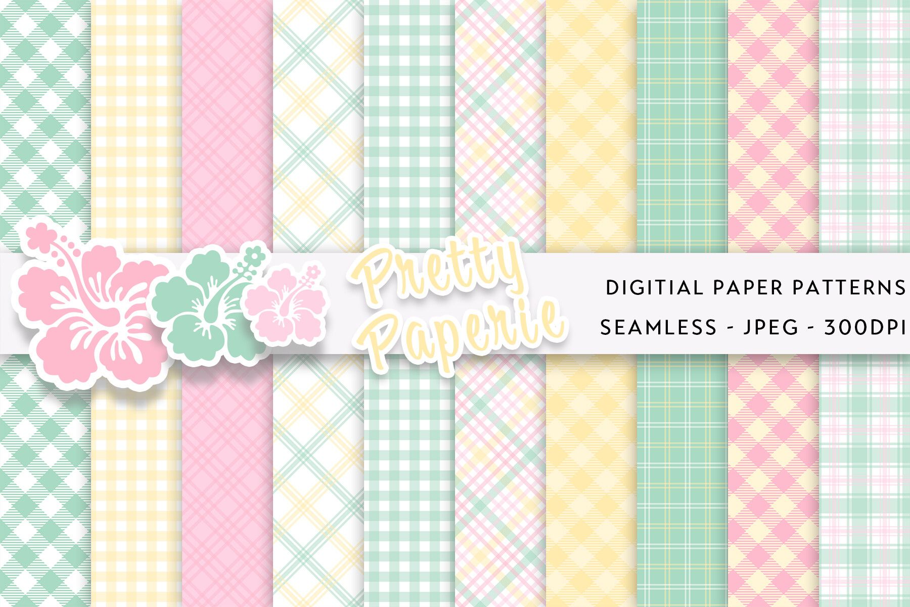 10 Plaid Digital Paper Backgrounds