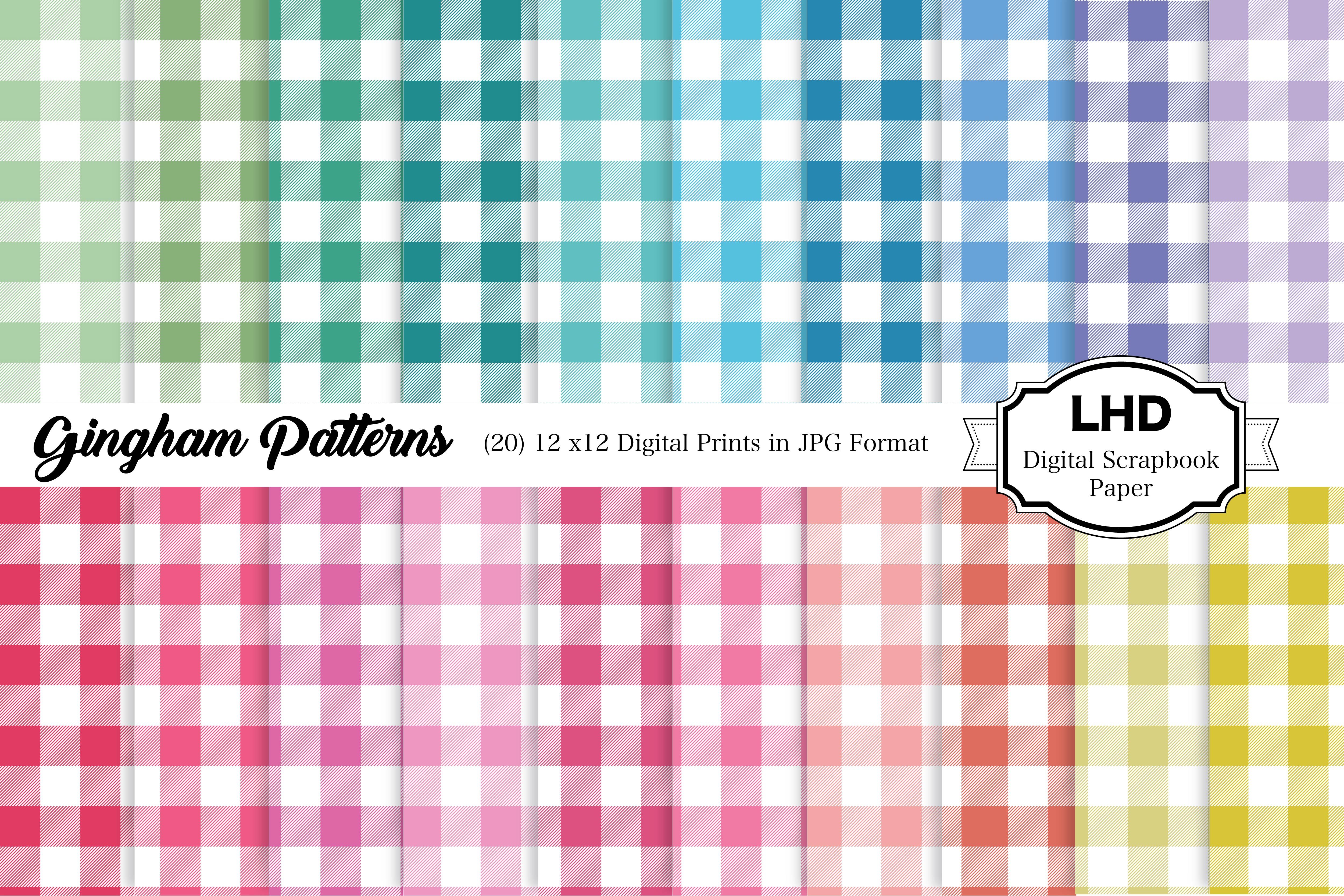 Rainbow Gingham Plaid Digital Papers