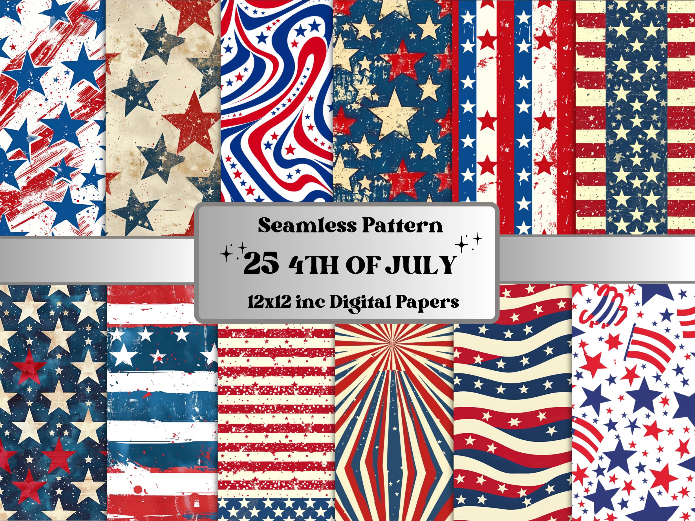Seamless 4th of July Patriotic Pattern