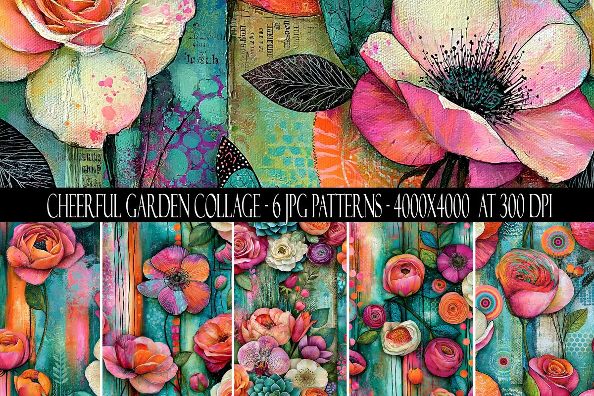 Colorful Garden Collage Patterns