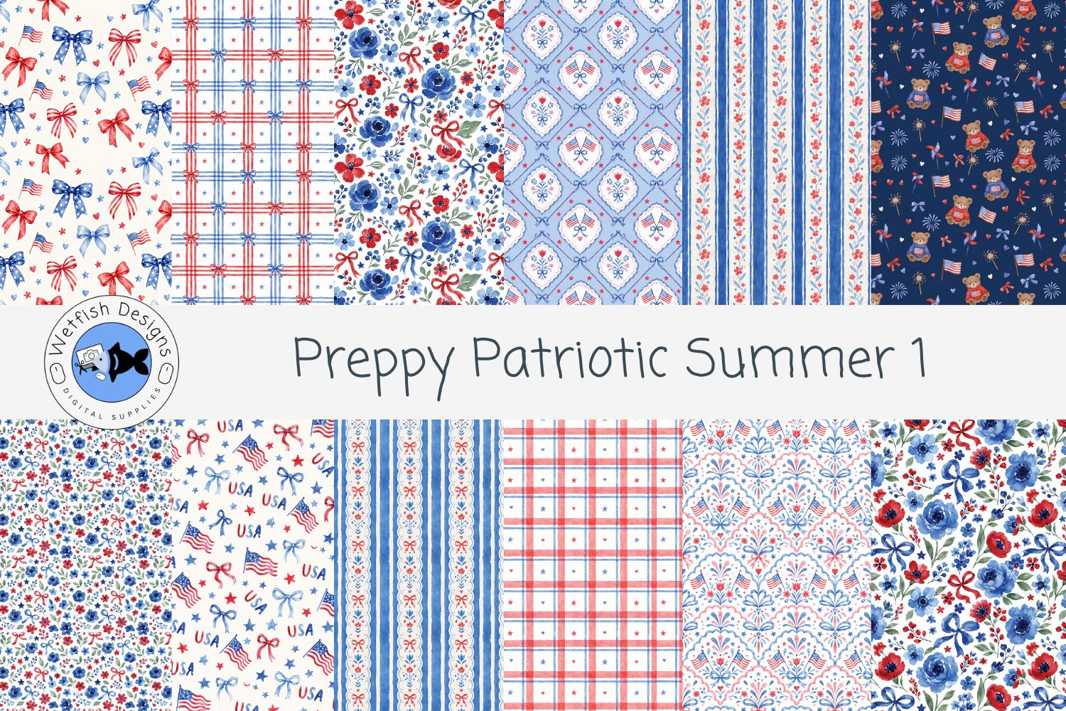 Preppy Patriotic Summer Papers 1
